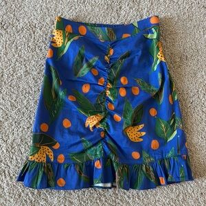 Farm Rio for Anthropologie tropical fitted skirt